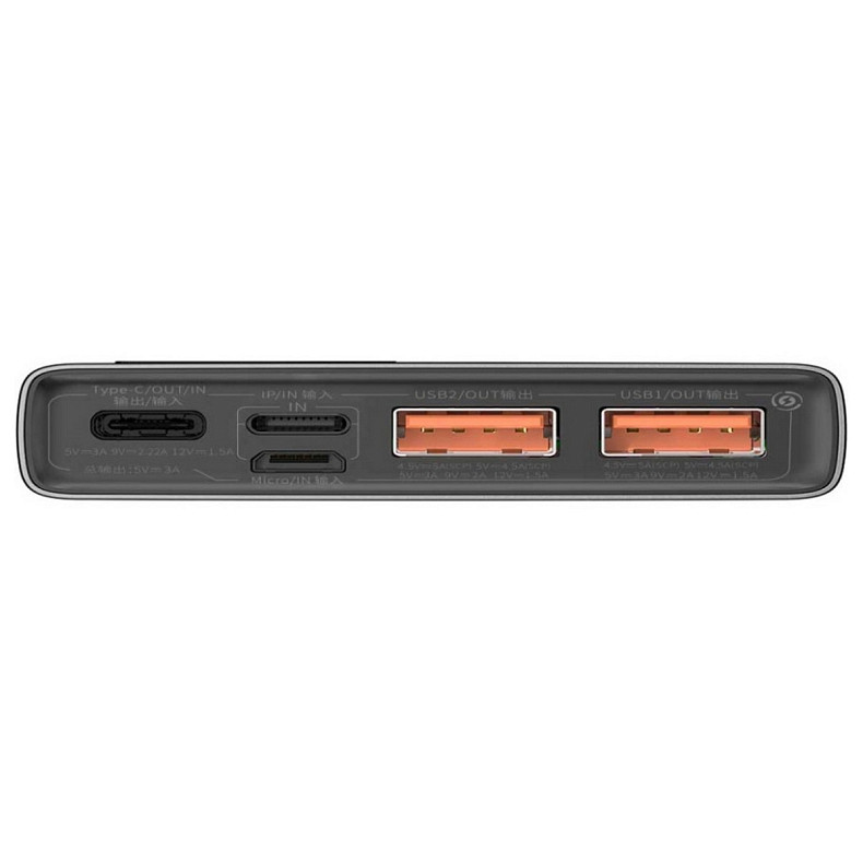 Универсальная мобильная батарея Baseus Adaman 10000mAh 22,5W, Micro USB, 2xUSB, 2xType-C PD, QC3.0, black