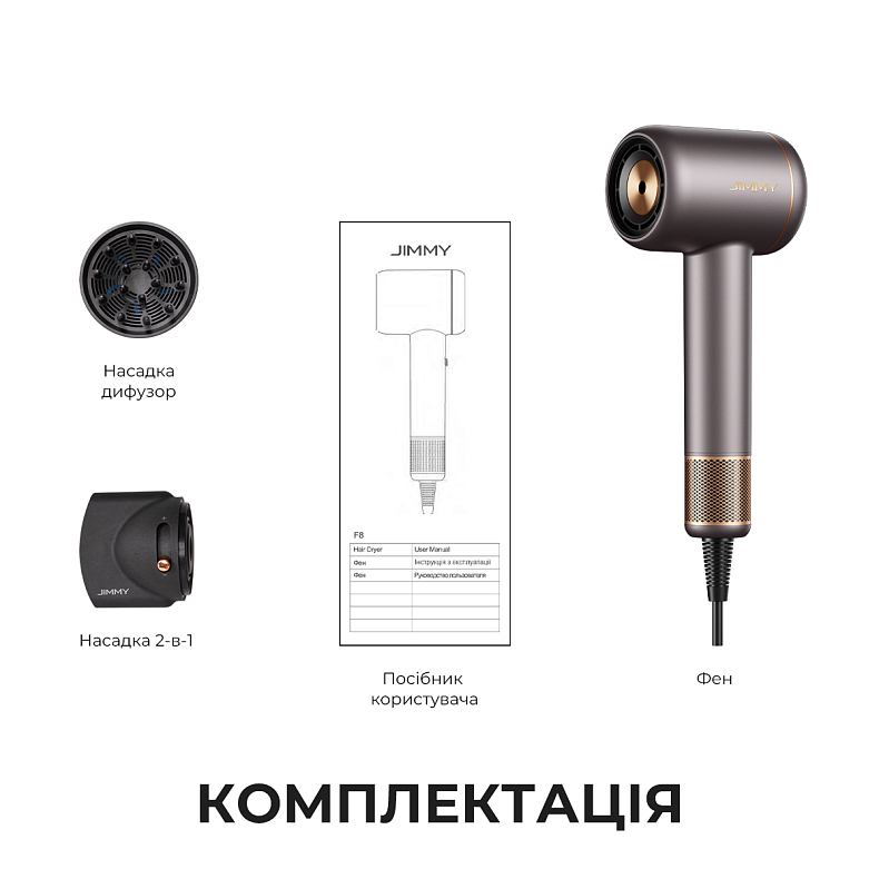 Фен для волос Jimmy F8 Grey