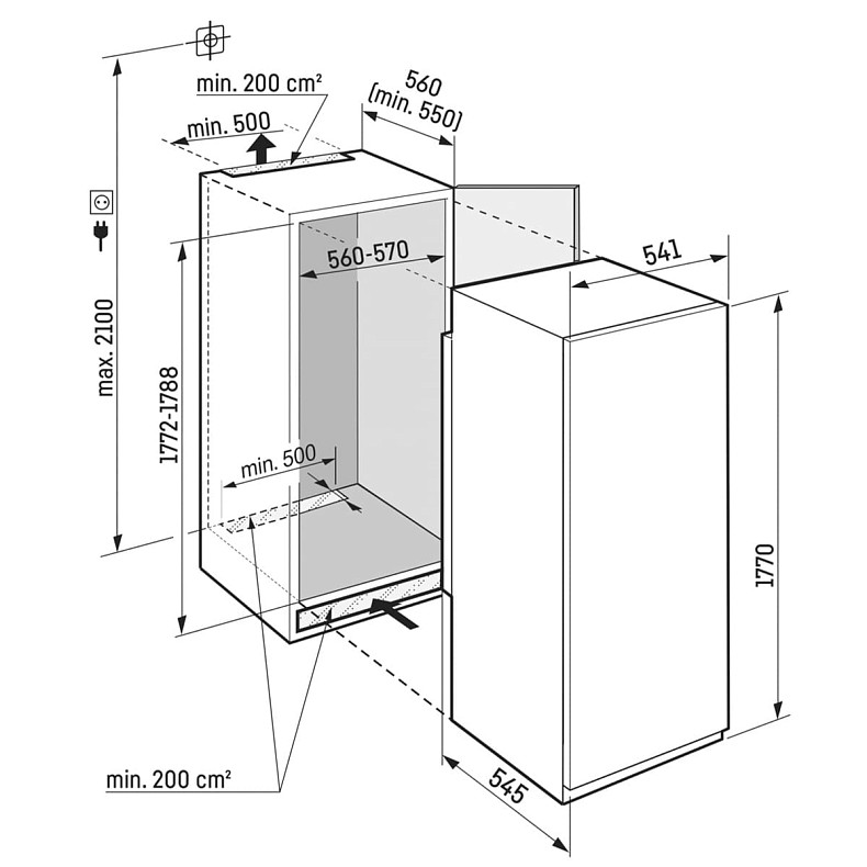 Вбудований однокамерний холодильник Liebherr IRBSd 5121