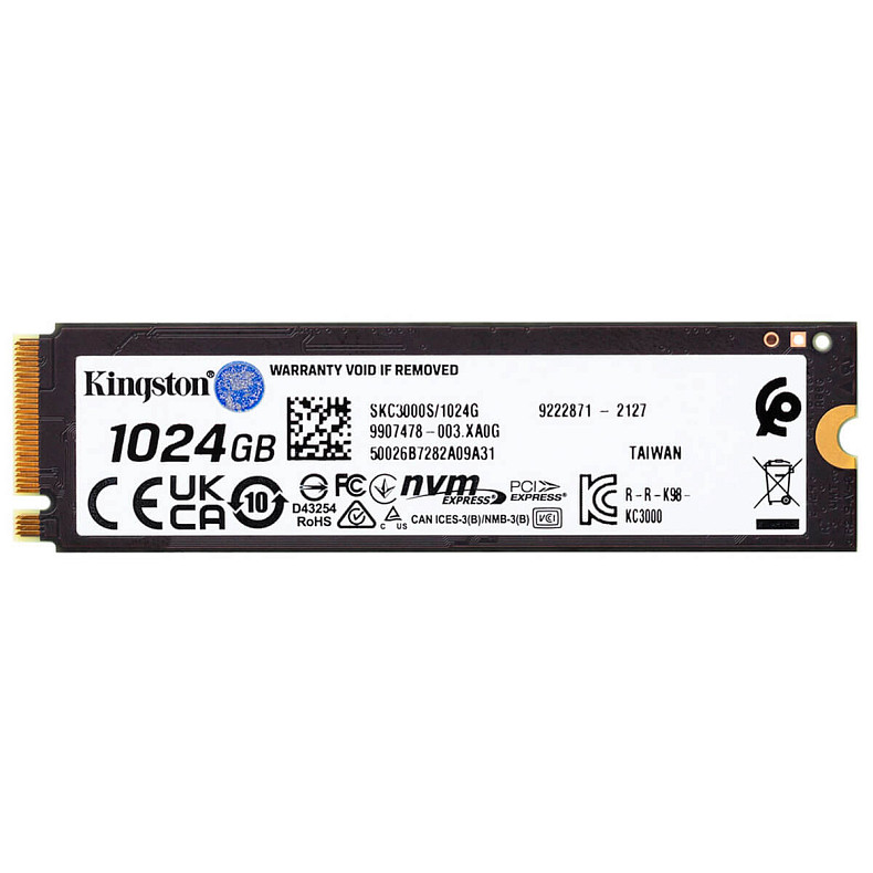 SSD диск Kingston KC3000 1024GB M.2 2280 PCIe 4.0 x4 NVMe 3D TLC (SKC3000S/1024G)