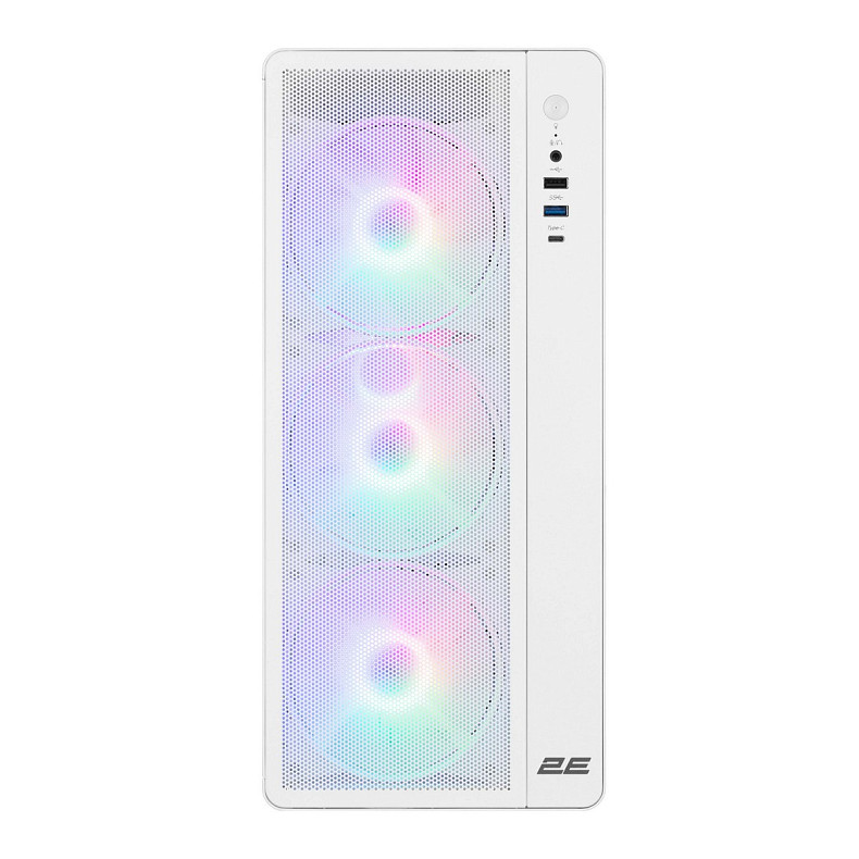 Корпус 2E GAMING Credo Plus V510W, без БЖ, 1xUSB3.0, 1xUSB2.0, 1xUSB Type-C, 4x120мм RGB Rainbow