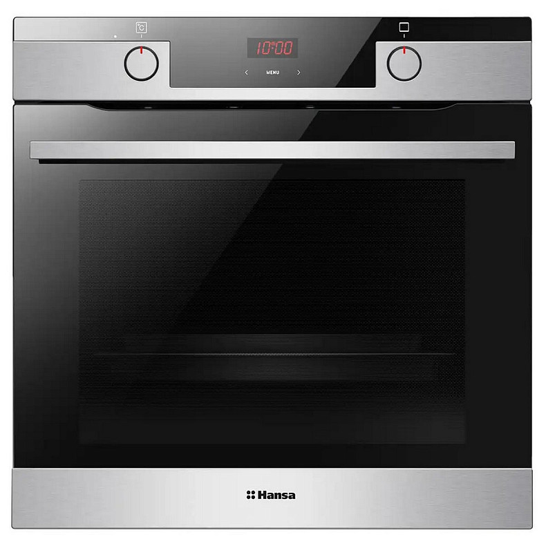 Духовка электр. Hansa, 60см, 77л, A, гриль, емаль легкого очищення, диспл., нержавіюча сталь