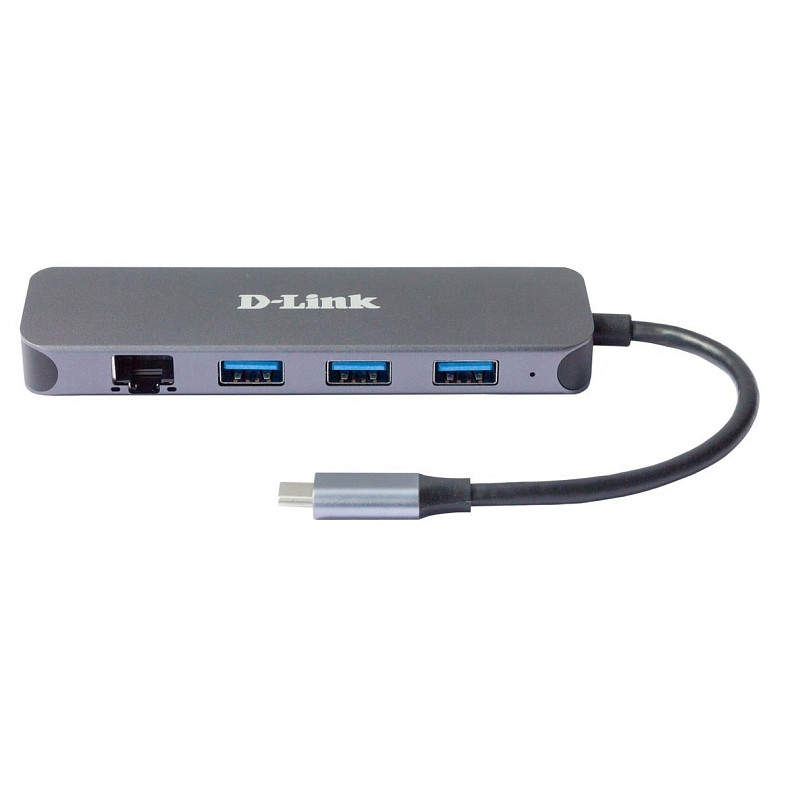 Сетевой адаптер D-Link DUB-2334 1xGE, 3xUSB 3.0, 1xUSB-C, USB-C