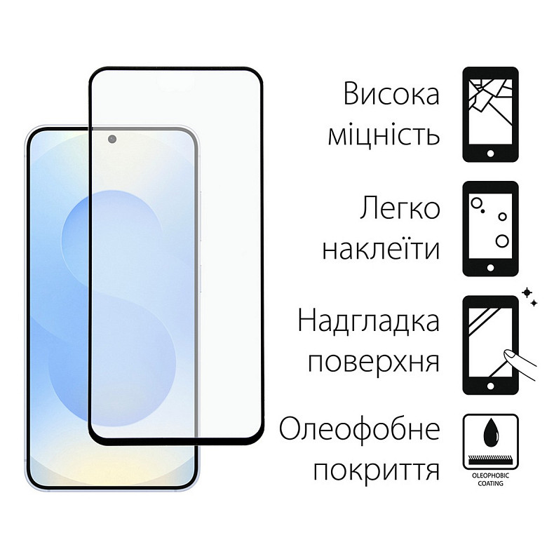 Защитное стекло Dengos для Samsung Galaxy S25 SM-S931 Black Full Glue (TGFG-389)