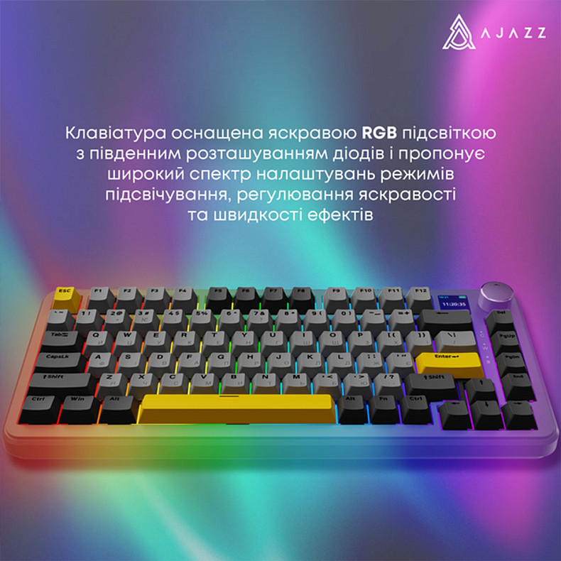 Клавиатура Ajazz AK820 MAX Magnetic switches - Black (AK820MAX-M-BGY)