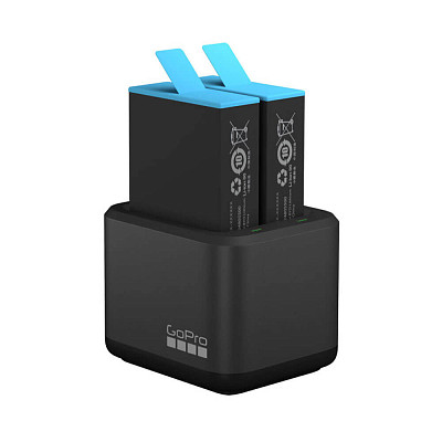 Зарядное устройство для двух аккумуляторных батарей GoPro HERO9 Black Dual Battery Charger + Battery (ADDBD-001-EU)