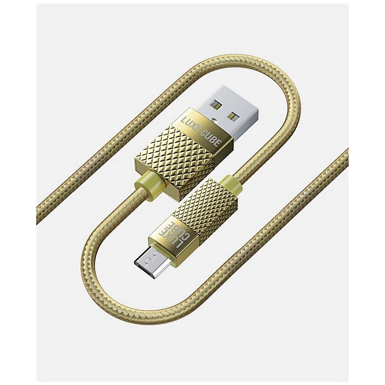 Кабель Luxe Cube Premium USB-microUSB, 1м, золотистый (8889986489885)