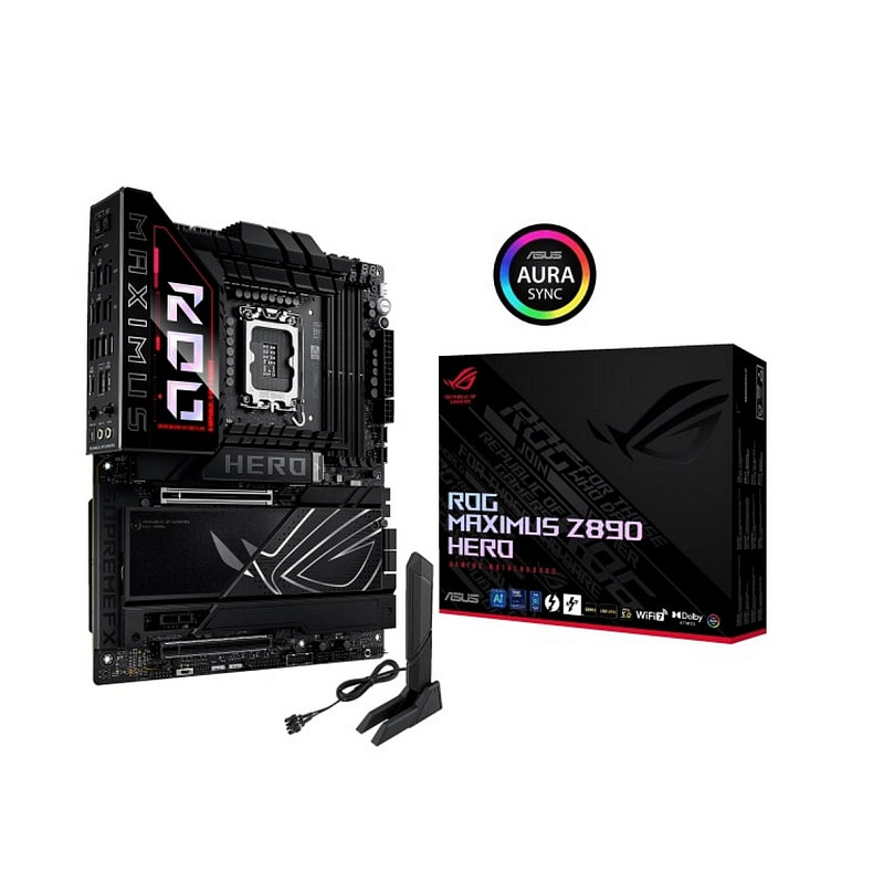 Материнская плата ASUS ROG MAXIMUS Z890 HERO s1851 Z890 4xDDR5 M.2 Thunderbolt HDMI Wi-Fi BT ATX