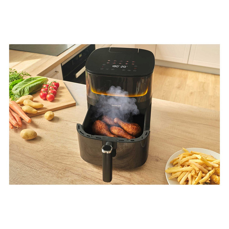 Мультипіч Sencor Vita, 1500Вт, чаша-5л, сенсорне керув., 10 програм, метал/пластик, з віконцем, чорн