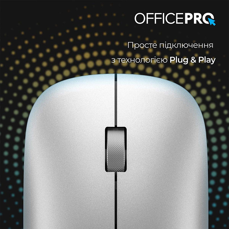 Миша OfficePro M225S Silent Click Wireless Silver