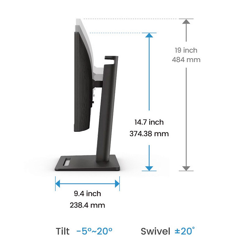 Монитор 23.8" BenQ GW2490T, IPS, 100Гц, 2хHDMI, DP, HAS, колонки, черный