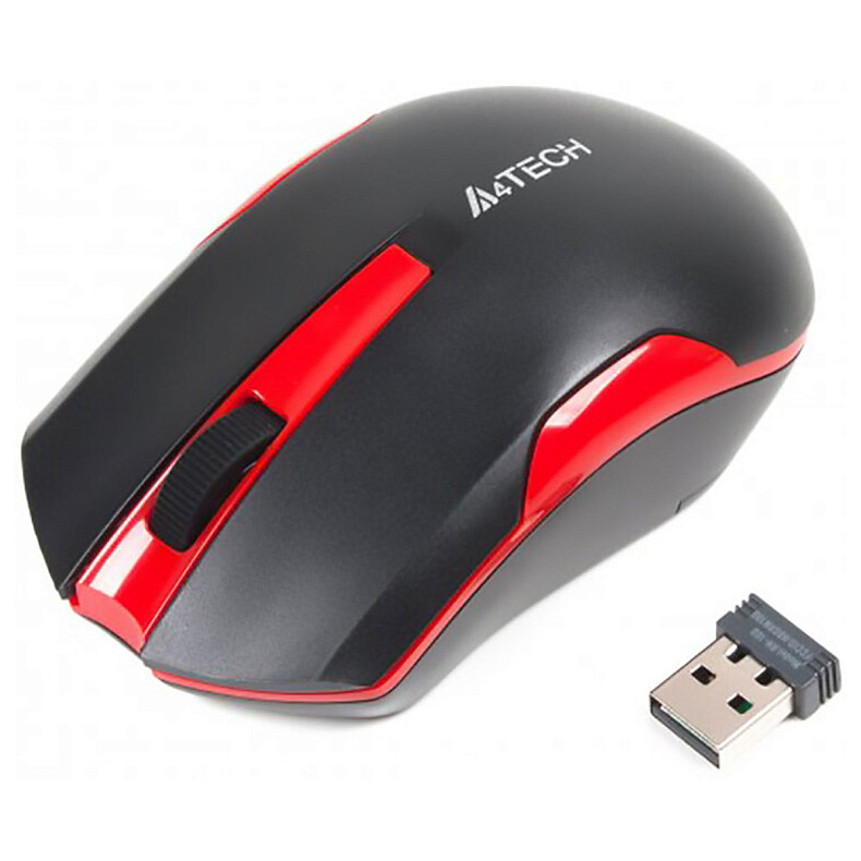 Мышь беспроводная A4Tech G3-200N Black/Red USB V-Track