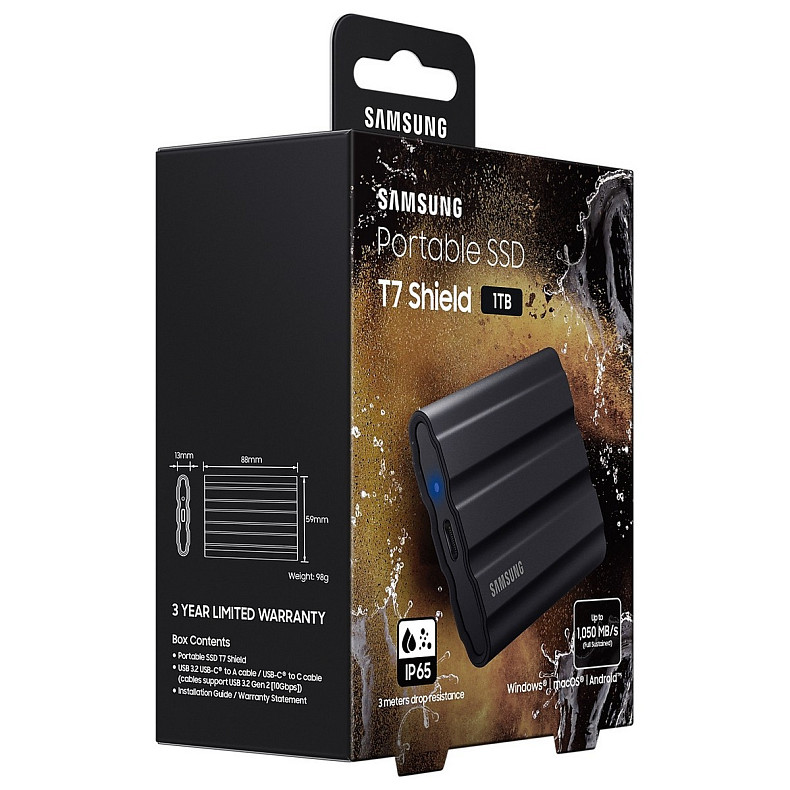 SSD диск Samsung T7 1.0TB Shield Black (MU-PE1T0S/EU)