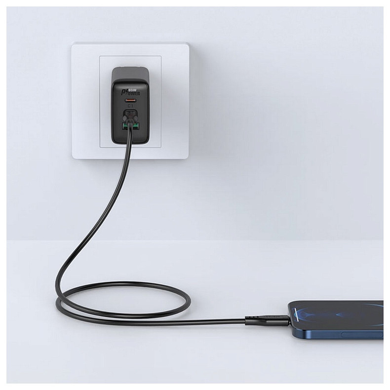 Кабель USB 2.0 USB-C to Lightning, 1,2 м, 3.0A, TPE C3-01 Black Acefast