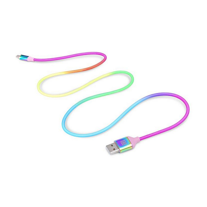 Кабель REAL-EL Premium Rainbow USB-USB Type C 1m (EL123500050)