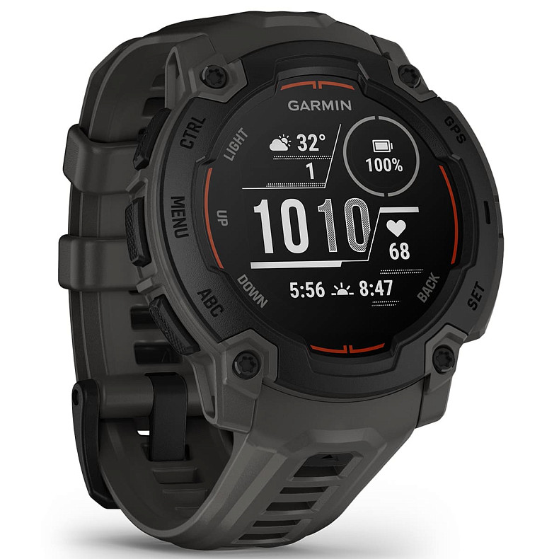 Спортивные часы GARMIN Instinct E 45mm Black with Charcoal Silicone