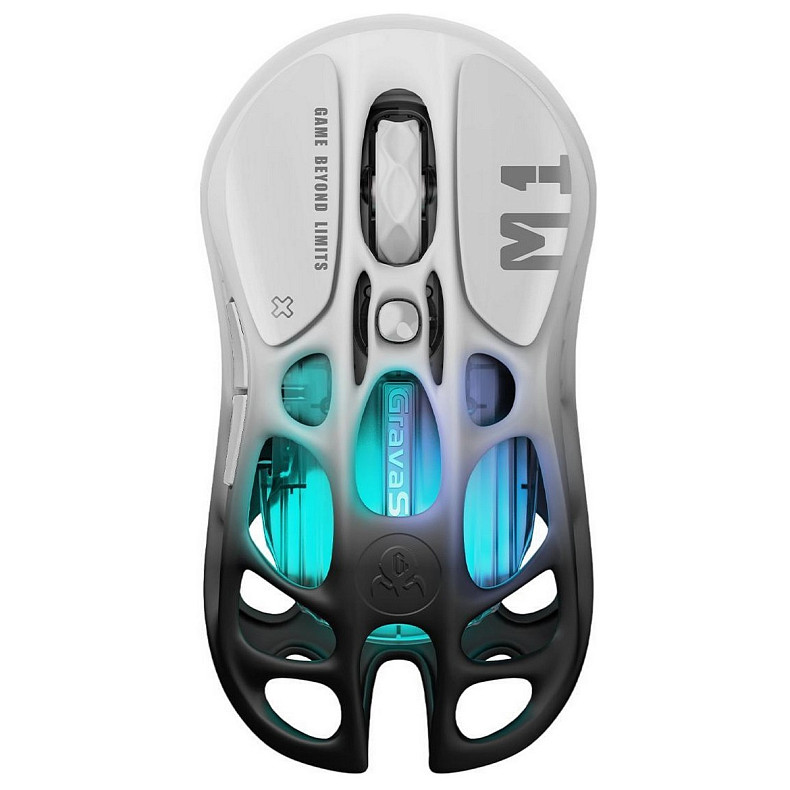 Миша GravaStar Mercury M1 Pro, BT/WL/USB-A, RGB, чорно-білий