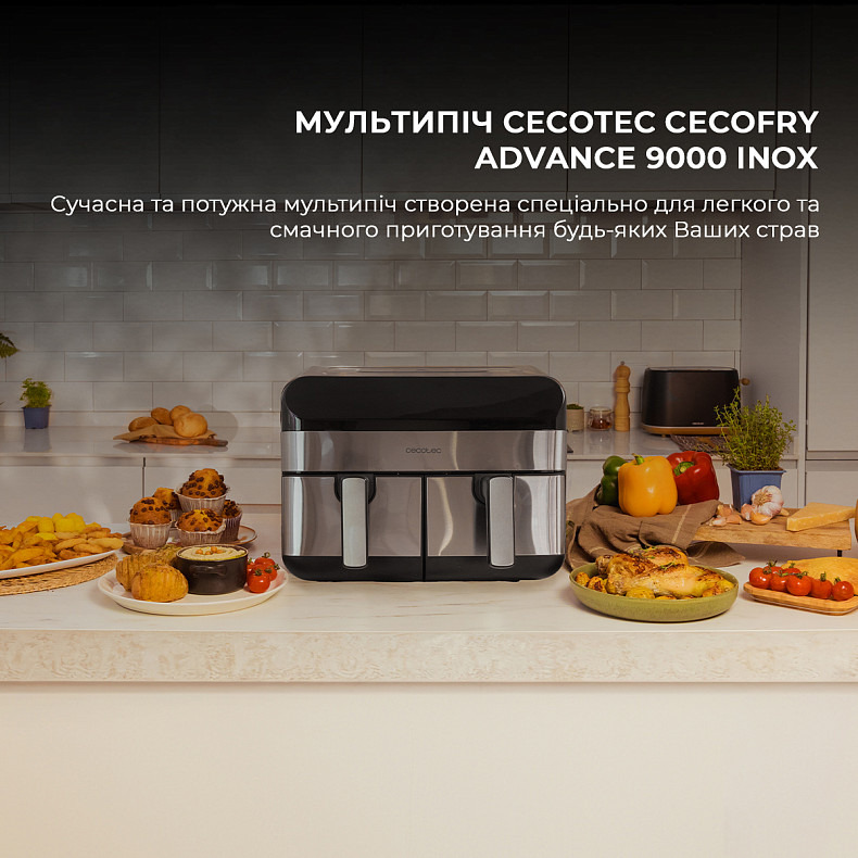 Мультипечь (аэрогриль-фритюрница) CECOTEC Cecofry Advance 9000 Inox