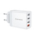 Сетевое зарядное устройство WK WP-U125 QC3.0 33W (EU) 4*USB, White (6941027616512)