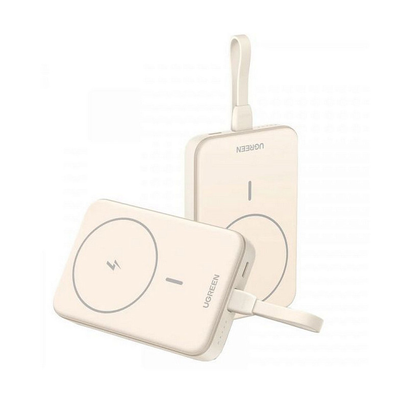 Универсальная мобильная батарея Ugreen Magnetic Wireless 5000 mAh 15W USB-C In/Out (PB560) белый