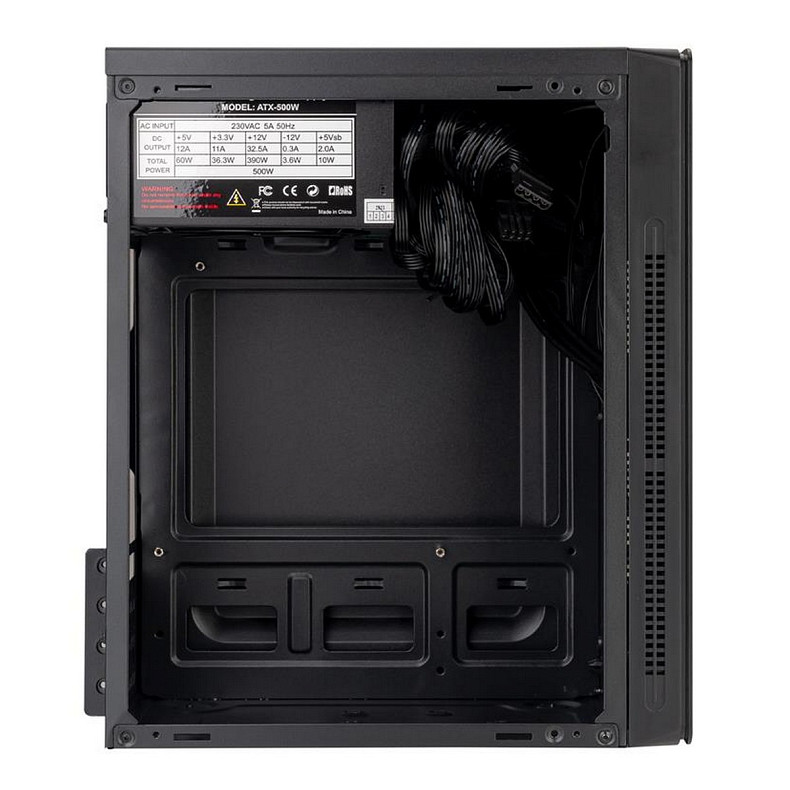 Корпус Prologix E101 500W 12см, 2xUSB3.0, Black