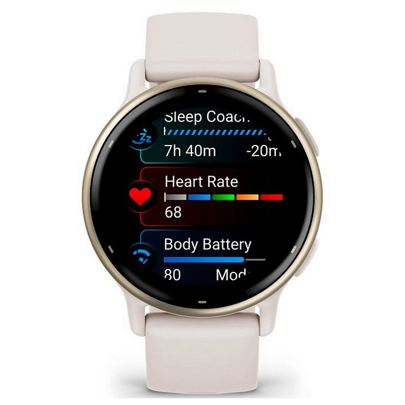 Смарт-годинник Garmin Vivoactive 5 Cream Gold Aluminum Bezel with Ivory Case and Silicone Band (010-0286