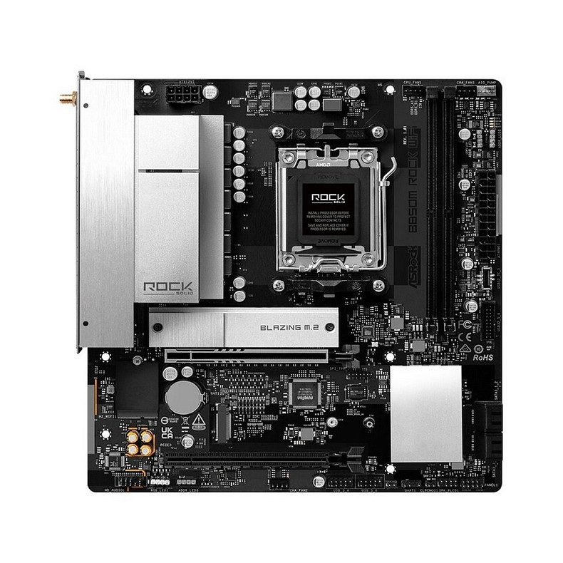 Материнська плата ASRock B850M ROCK WIFI (AM5/B850, 2*DDR5, PCIex16, HDMI/DP, 4xSATAIII,2xM.2, 2.5GLan, mATX)