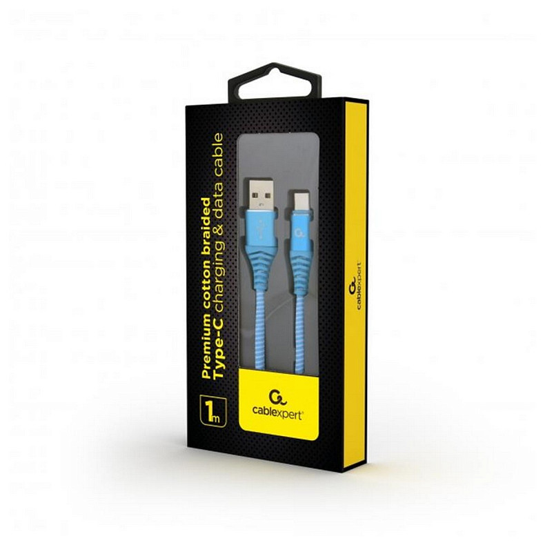 Кабель Cablexpert (CC-USB2B-AMCM-1M-VW) USB 2.0 A - USB Type-C, преміум, 1м, блакитний