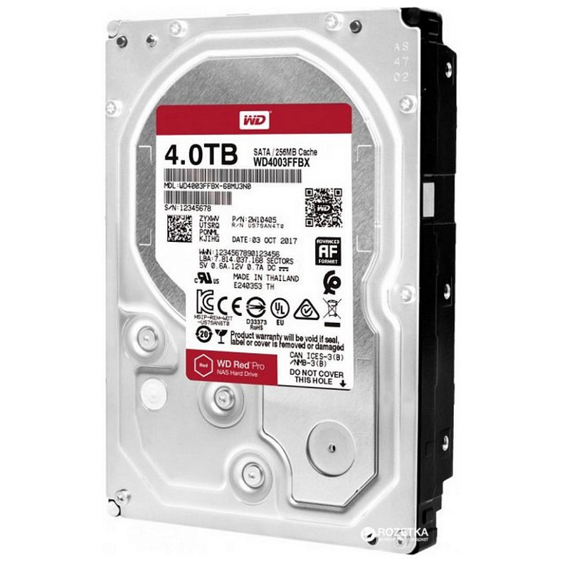 Жесткий диск WD 4.0TB Red Pro NAS 7200rpm 256MB (WD4003FFBX)