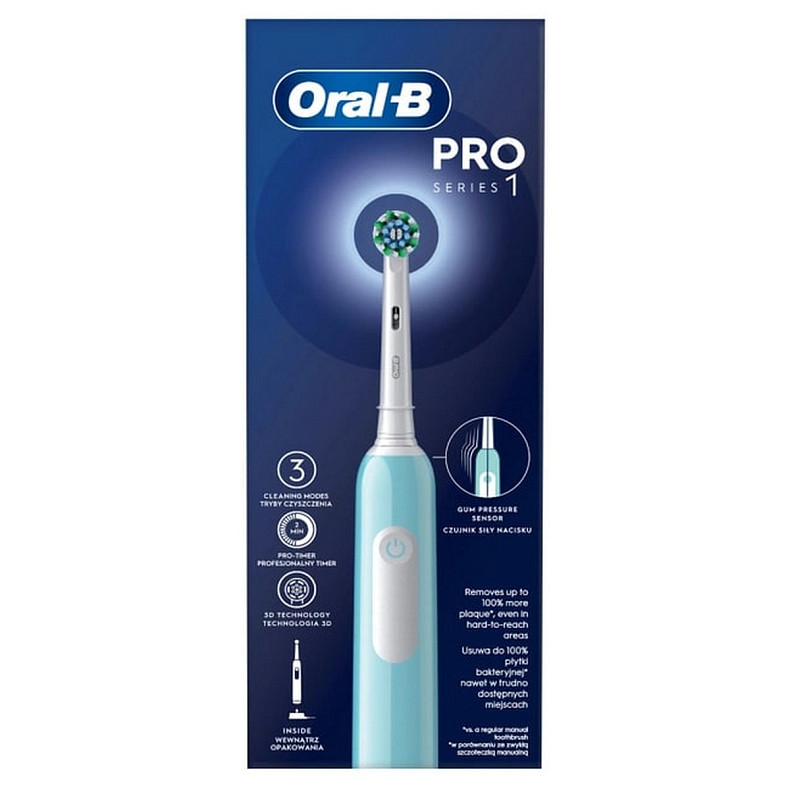 Зубная электрощетка Braun Oral-B Pro1 D305.513.3 CrossAction Caribbean Blue
