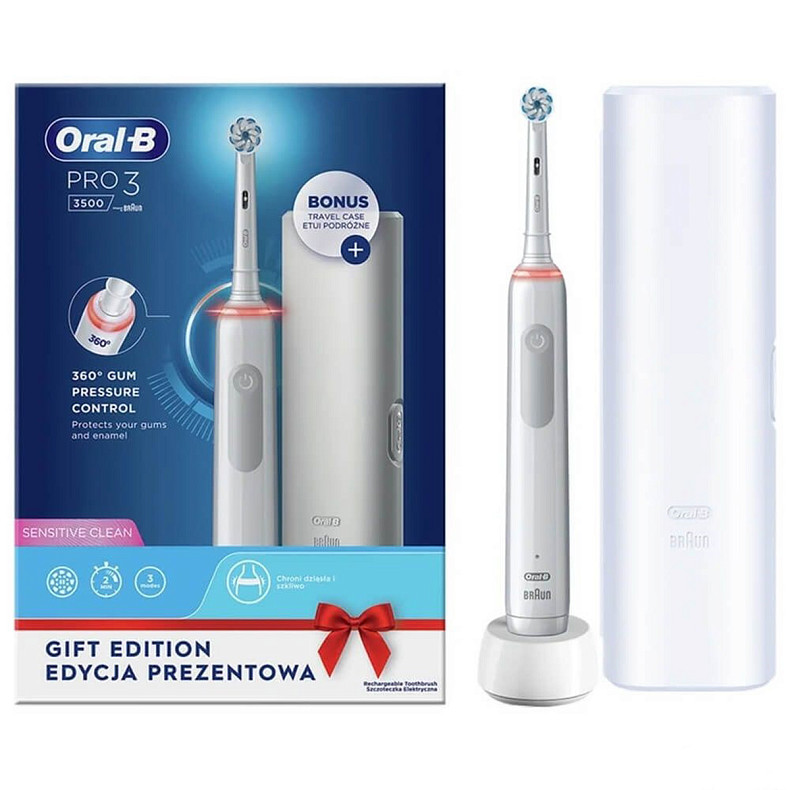 Зубная щетка BRAUN PRO3 3500 D505.513.3X WT Gift Edition