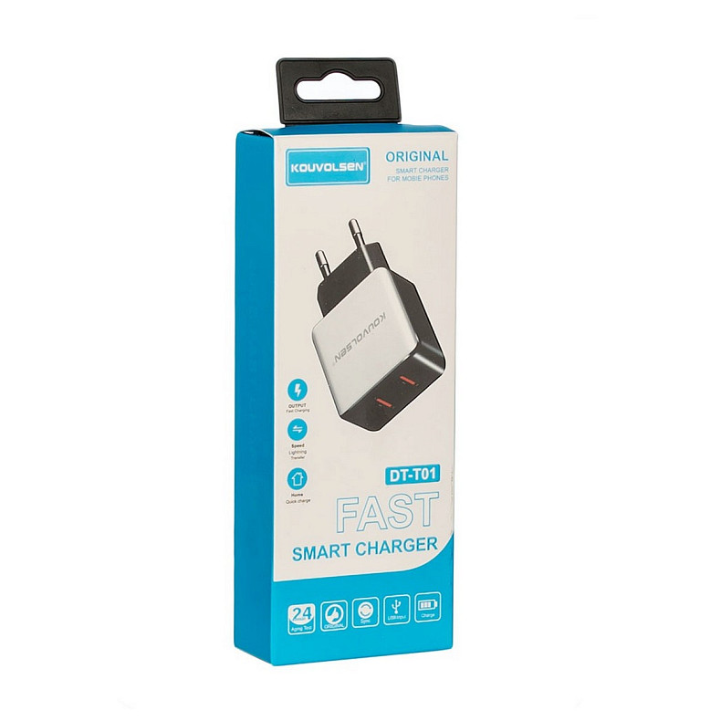 Зарядний пристрій Atcom DT-T01 (2USB, 2.4А) White (20101)