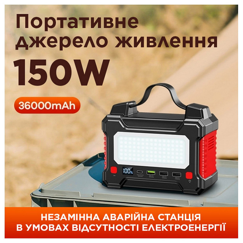 Зарядная станция Remax RPP-325 Tank Series 150W 36000mAh Black-Red (6954851243069)