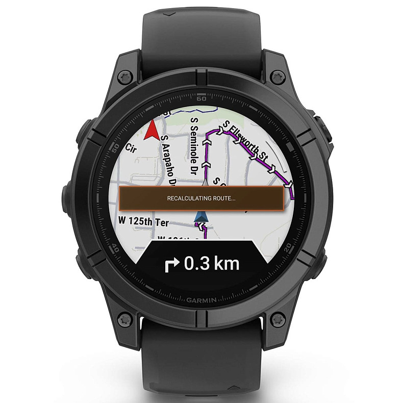 Спортивные часы GARMIN Fenix E 47mm AMOLED Slate Gray with Black Silicone Band