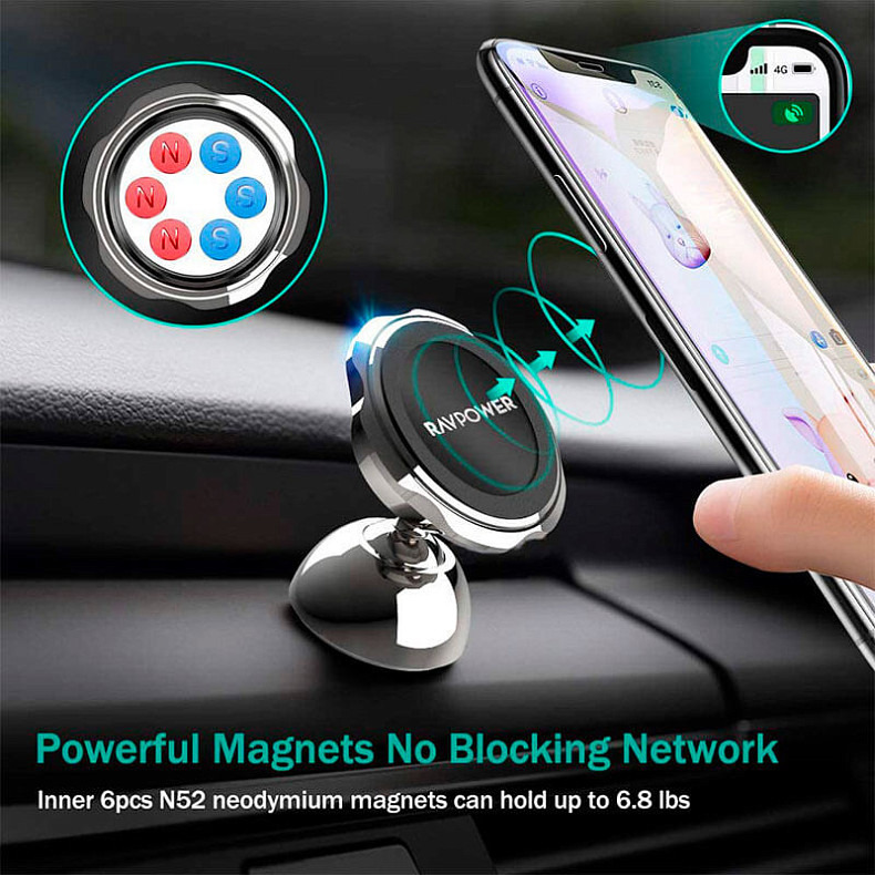 Автодержатель RAVPower Magnetic Car Phone Mount (RP-SH028)