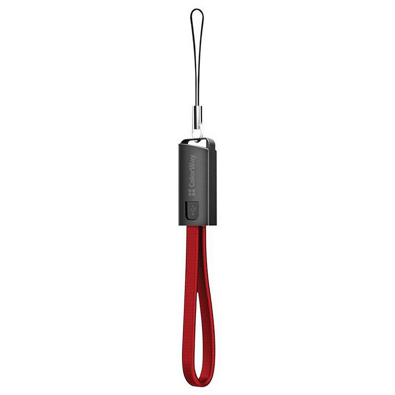 Кабель ColorWay USB-microUSB, 2.4А, 0.22м, Red (CW-CBUM022-RD)