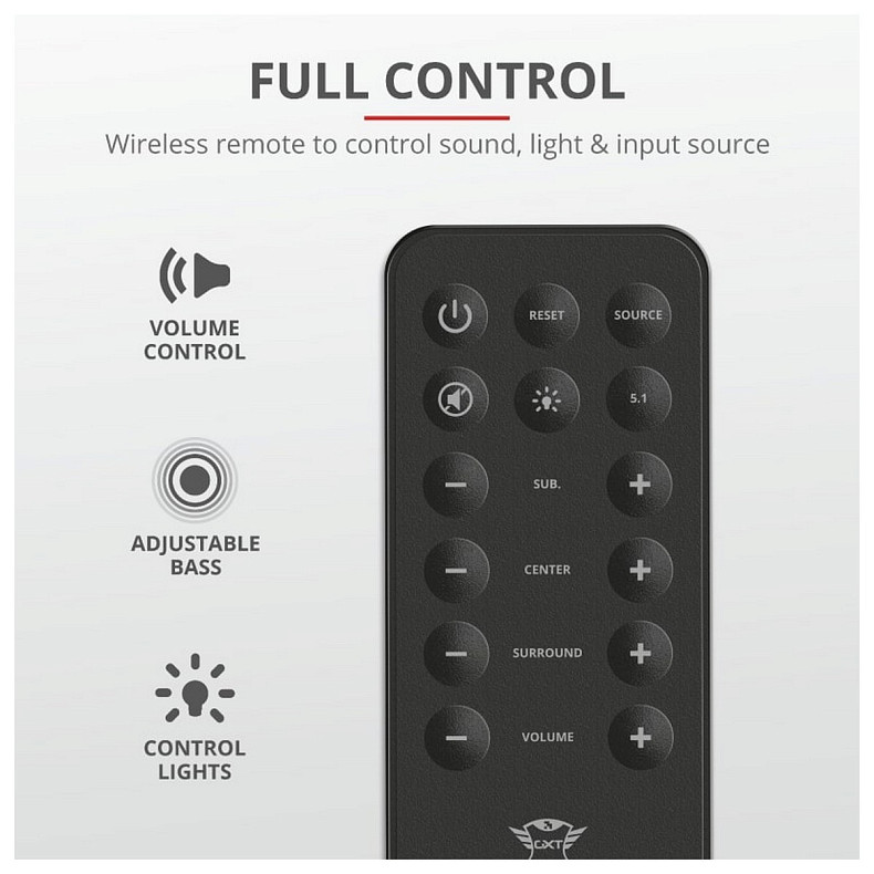 Акустична система Trust GXT 658 Tytan 5.1, 90Вт, AUX, чорний