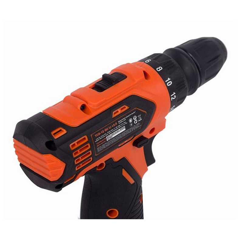 Шурупокрут-дриль акумуляторний Tekhmann TCD-12 QC Li v2.0 12В 2х2А·год 28Нм 0-400·1500об·хв 1кг кейс