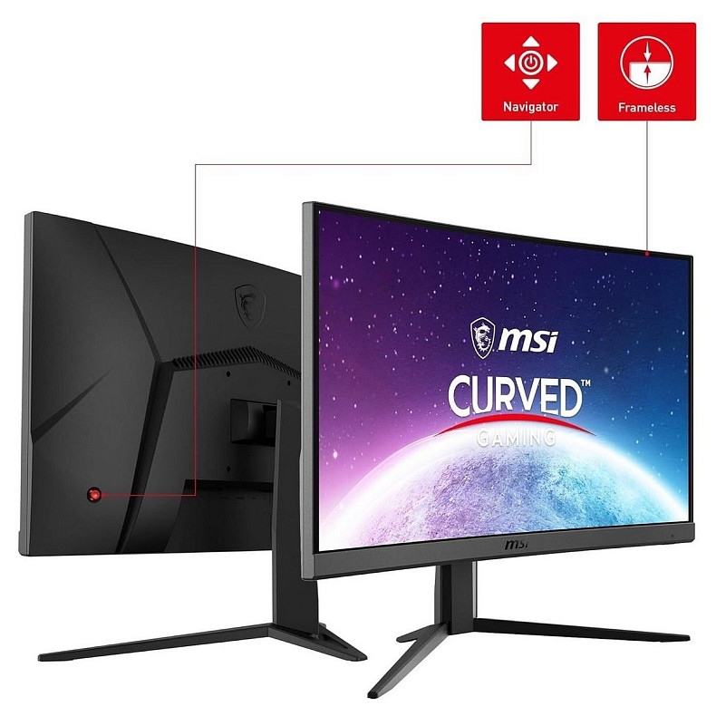 Монитор MSI 23.6" G24C4-E2 2x HDMI, DP, Audio, VA, 180Hz, 1ms, sRGB 112%, CURVED, AdaptiveSync