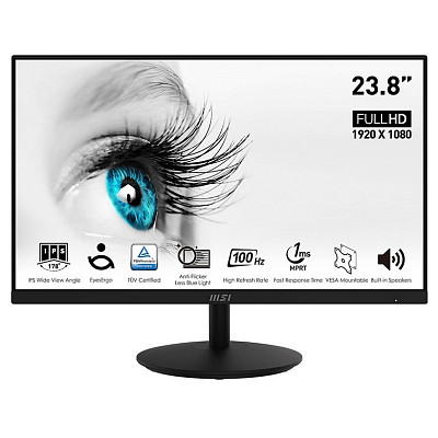 Монитор MSI 23.8" PRO MP242A D-Sub, HDMI, DP, MM, IPS, 100Hz, 4ms, sRGB 100%