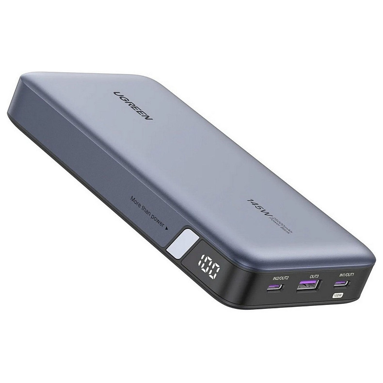 УМБ Ugreen 25000mAh 145W PB205 2xUSB C+USB A, PD3.0+QC3.0, сквозное питание 65Вт