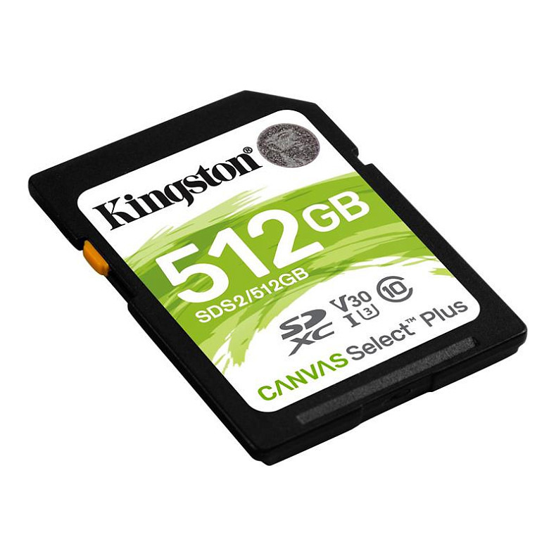 Карта пам'яті SDXC 512GB UHS-I/U3 Class 10 Kingston Canvas Select Plus R100/W85MB/s (SDS2/512GB)