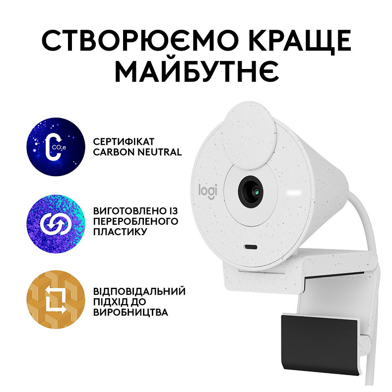 Веб-камера Logitech Brio 300 White (960-001442)