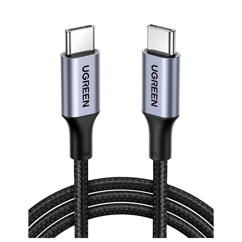 Кабель USB 2.0 Type-C M-M, 3 м, (20V/5A), (100W) Чорний, Alu Case with Braid US316 UGREEN