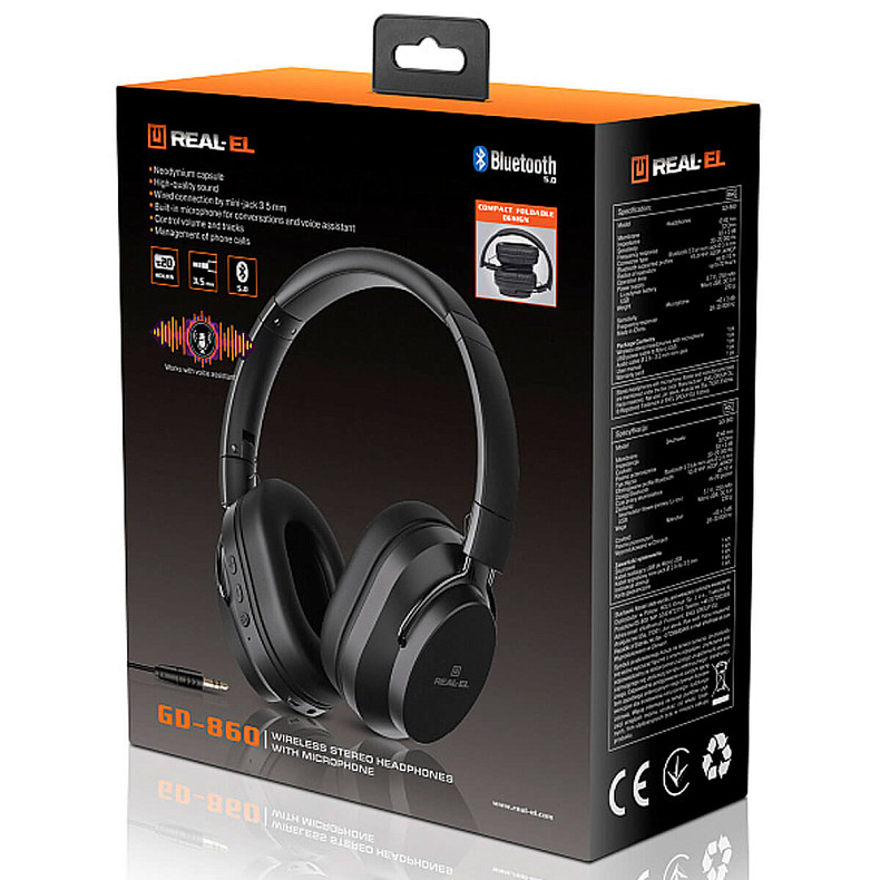 Bluetooth-гарнітура REAL-EL GD-860 Black