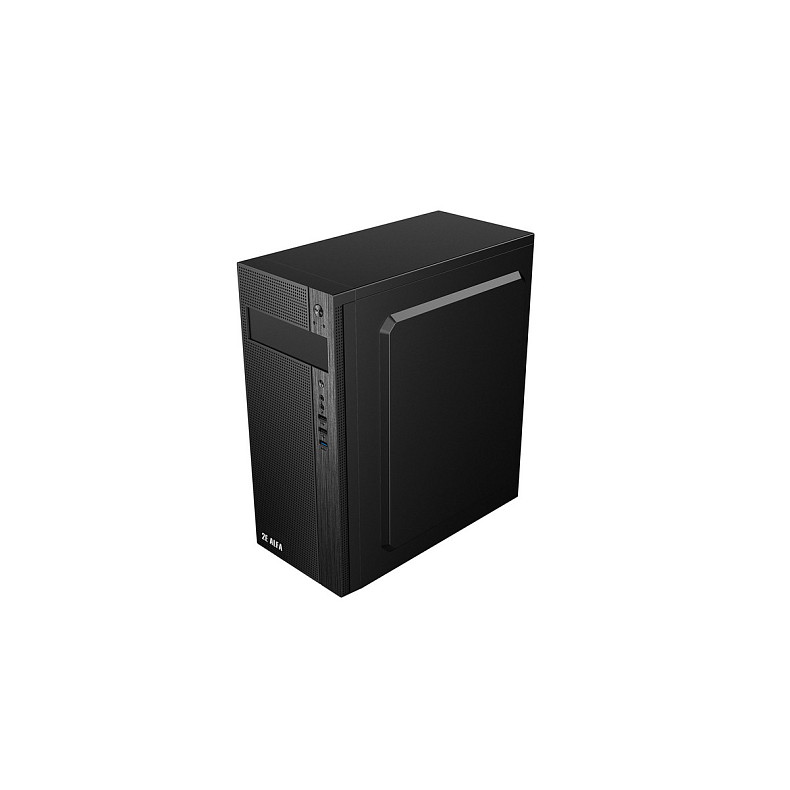 Корпус 2E Alfa E185-400, з БЖ 2E ATX400W, 1xUSB3.0, 2xUSB2.0, Perforated Side, ATX, чорний