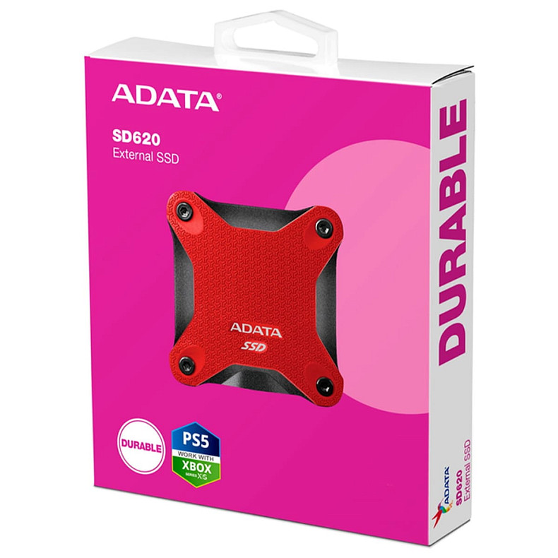 Портативный SSD ADATA SD620 512GB USB 3.2 520/460MB/s Red