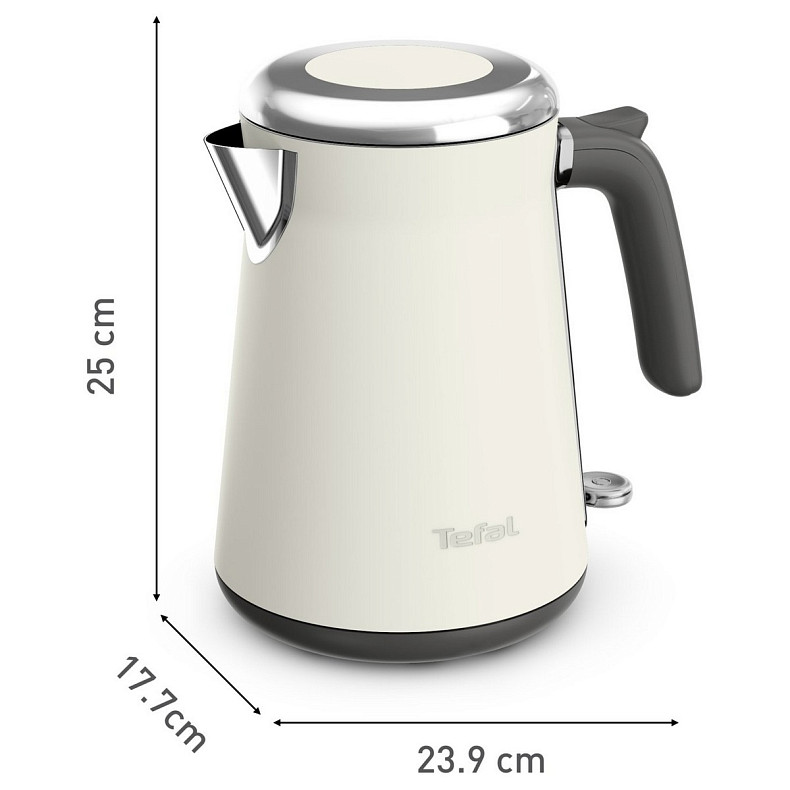 Електрочайник Tefal Collection 1.68л, Strix, нерж. сталь, бежевий