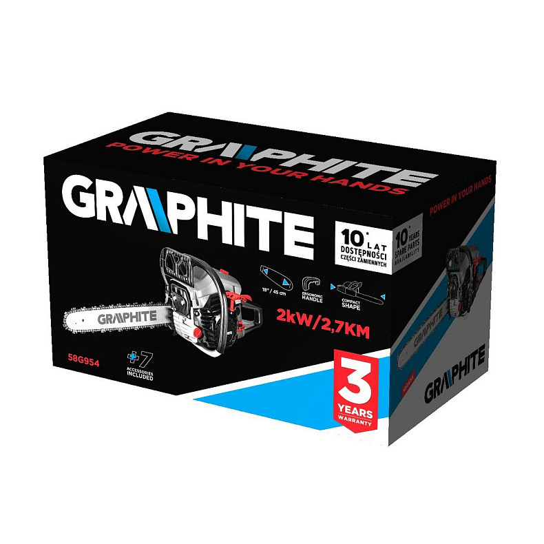Пила цепная бензиновая GRAPHITE 58G954