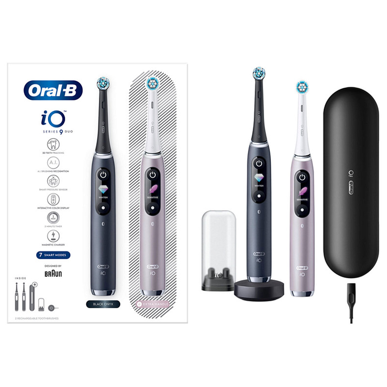 Зубные щетки Braun Oral-B iO Series 9 DUO iOM9d.2J2.2AD Розовая+Черная (2)